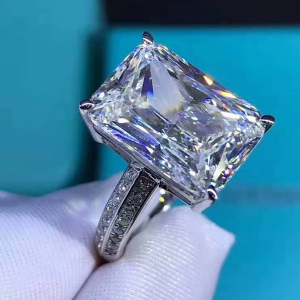 Sterling silver engagement wedding ring
